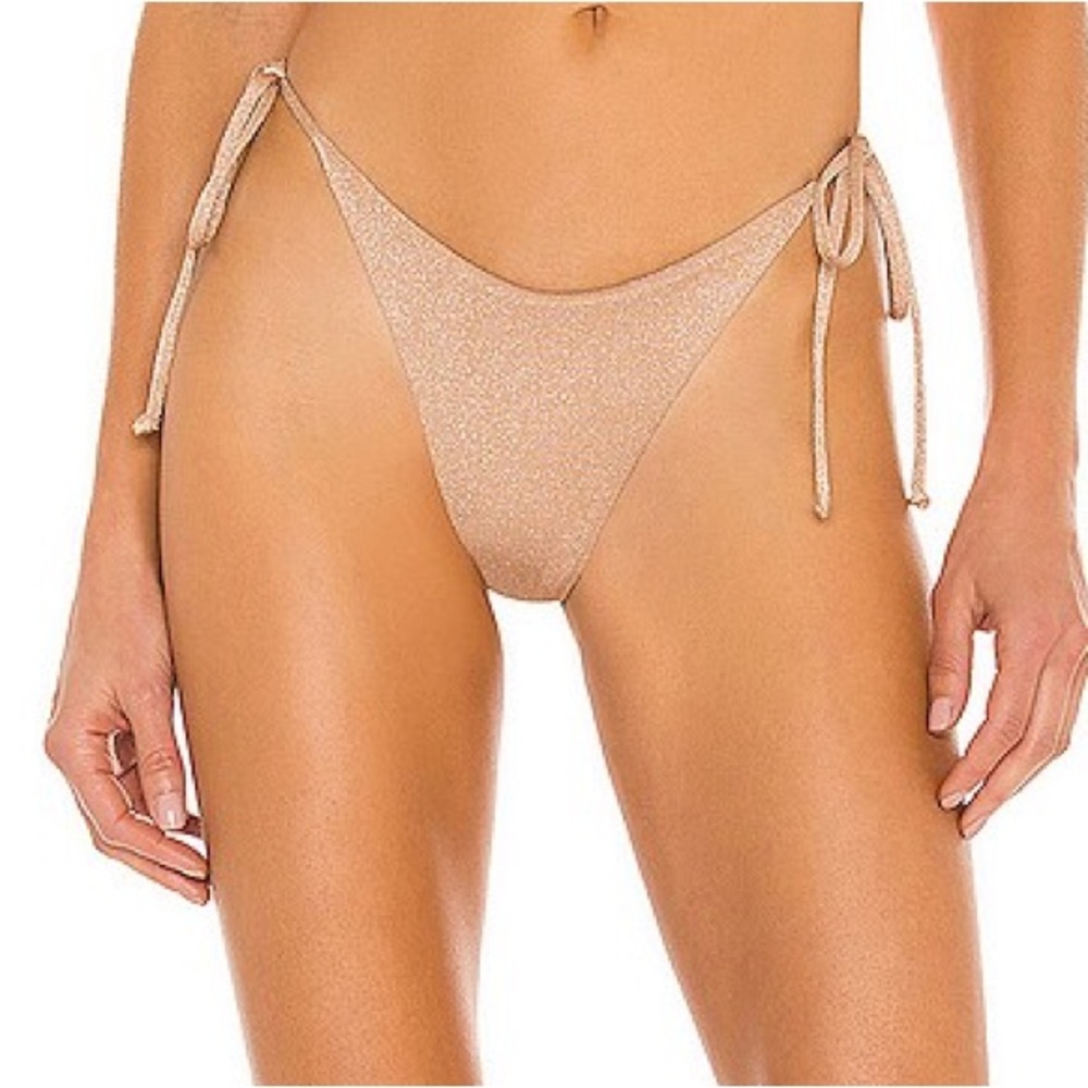 NWT l*space Shimmery Nude Tie-Side Bikini Bottoms